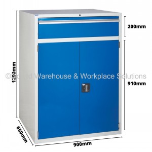 Euroslide Storage Cabinet 1 Drawer & Cupboard 1200mm